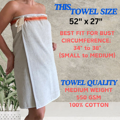 UWRAPT - Towel & Towel Wrap All-in-One. Adjustable Fits Different Body Sizes. No Velcro Towel. No Elastic. Wrap Towel Spa Wrap Shower Wrap Sauna Towel