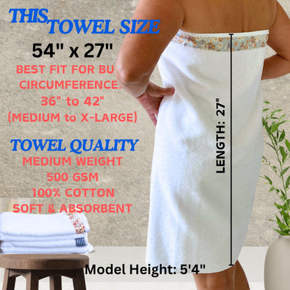 UWRAPT - Towel & Towel Wrap All-in-One. No Velcro or Elastic. Adjustable. Bath Wraps for Women Shower Wrap Towel Spa Wrap Sauna Towel Wrap for Women