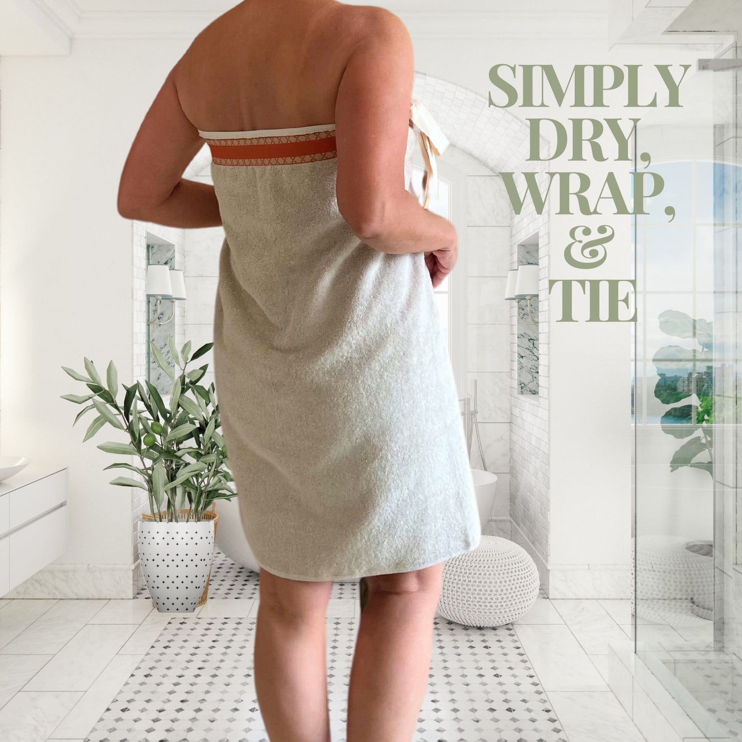 UWRAPT - Towel & Towel Wrap All-in-One. Adjustable Fits Different Body Sizes. No Velcro Towel. No Elastic. Wrap Towel Spa Wrap Shower Wrap Sauna Towel