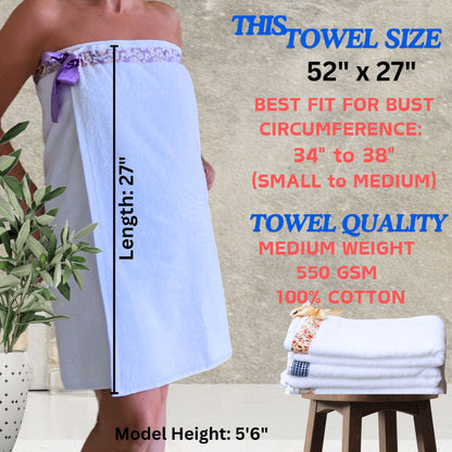 UWRAPT - Towel & Towel Wrap All-in-One. No Velcro or Elastic. Adjustable. Bath Wraps for Women Shower Wrap Towel Spa Wrap Sauna Towel Wrap for Women