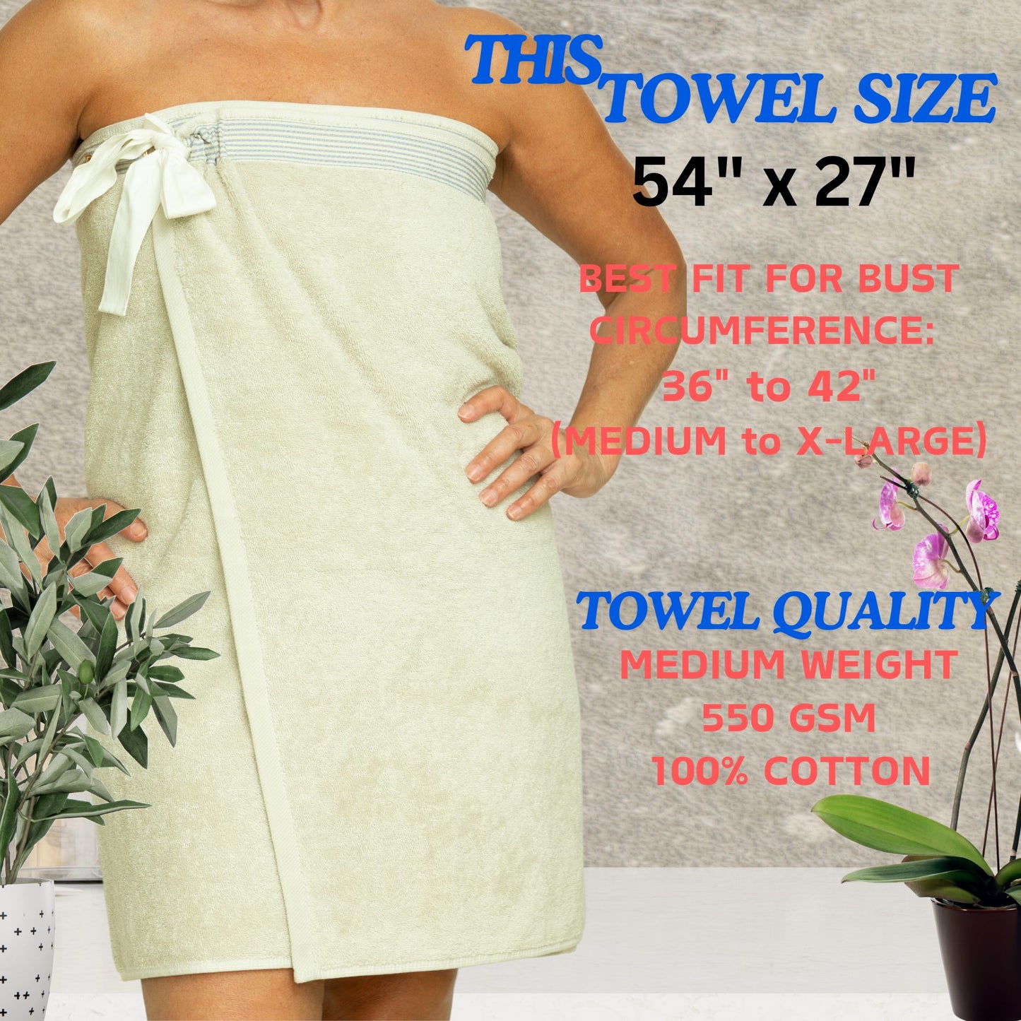 UWRAPT - Towel & Towel Wrap All-in-One. No Velcro or Elastic. Adjustable. Bath Wraps for Women Shower Wrap Towel Spa Wrap Sauna Towel Wrap for Women