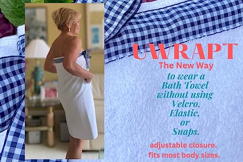 UWRAPT - Towel & Towel Wrap All-in-One. No Velcro or Elastic. Adjustable. Bath Wraps for Women Shower Wrap Towel Spa Wrap Sauna Towel Wrap for Women