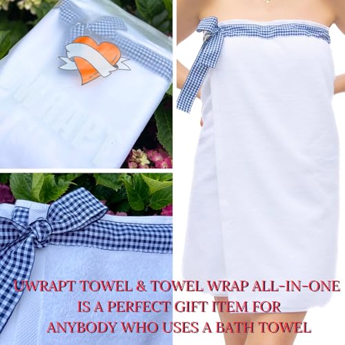 UWRAPT - Towel & Towel Wrap All-in-One. No Velcro or Elastic. Adjustable. Bath Wraps for Women Shower Wrap Towel Spa Wrap Sauna Towel Wrap for Women