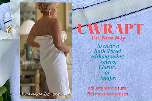 UWRAPT - Towel & Towel Wrap All-in-One. No Velcro or Elastic. Adjustable. Bath Wraps for Women Shower Wrap Towel Spa Wrap Sauna Towel Wrap for Women