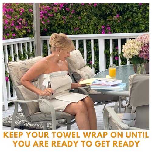 UWRAPT - Towel & Towel Wrap All-in-One. No Velcro or Elastic. Adjustable. Bath Wraps for Women Shower Wrap Towel Spa Wrap Sauna Towel Wrap for Women