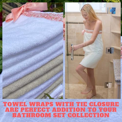 UWRAPT - Towel & Towel Wrap All-in-One. No Velcro or Elastic. Adjustable. Bath Wraps for Women Shower Wrap Towel Spa Wrap Sauna Towel Wrap for Women